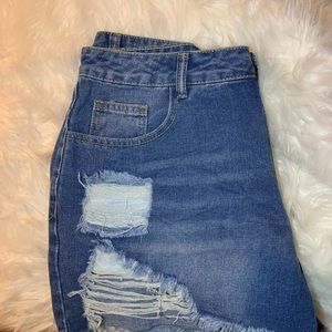 Plus size denim shorts